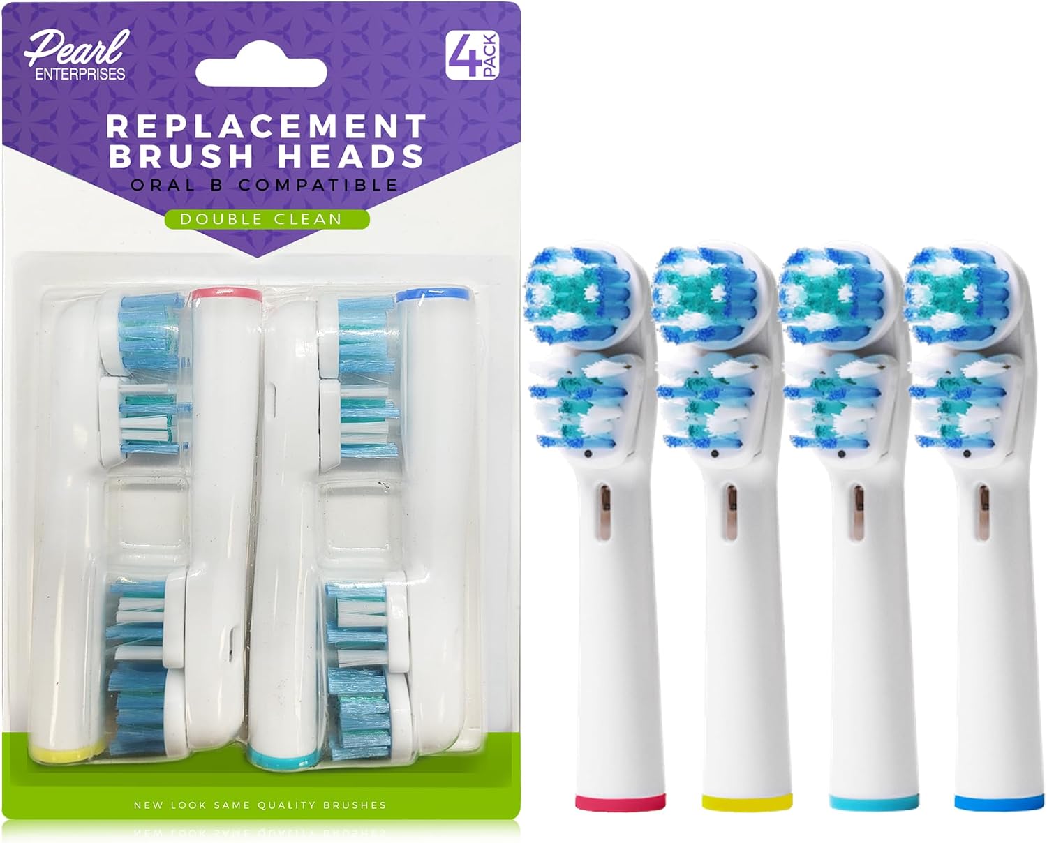 Replacement Brush Heads Compatible with Oral b Braun- 12 Electric Toothbrush Heads for Oralb- Double Clean