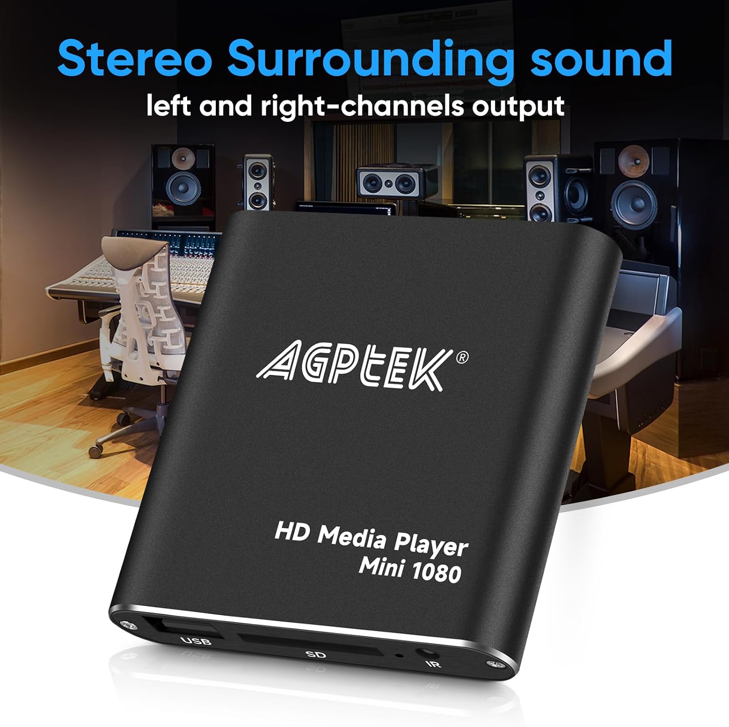 HDMI Media Player, Black Mini 1080p Full-HD Ultra HDMI Digital Media Player | for -MKV/RM- HDD USB Drives and SD Cards