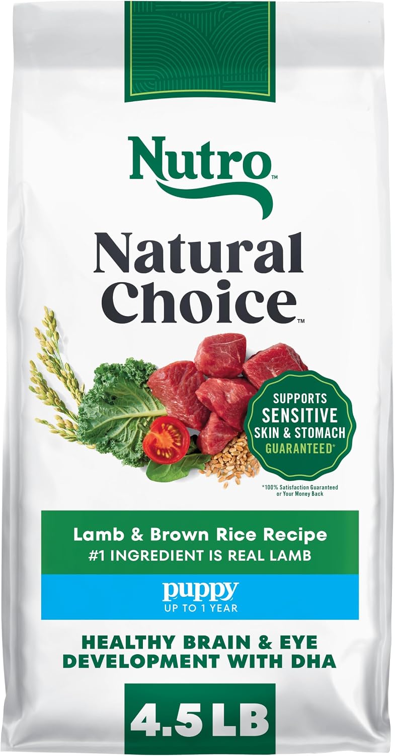 Nutro Natural Choice Puppy Dry Dog Food, Chicken & Brown Rice, 5 lb | Real chicken #1 ingredient, supports brain & eye development, healthy bones & muscles, non-GMO, made in USA