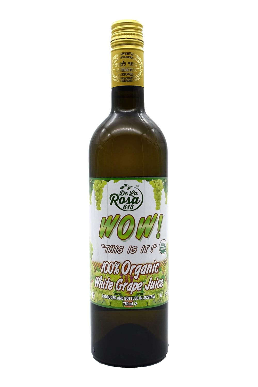 De La Rosa Organic Austrian Kosher Red Grape Juice (25.4 oz - 2pack)