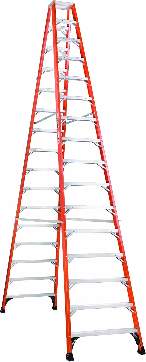 Louisville Ladder 14-Foot Fiberglass Twin Front Step Ladder, 375-Pound Load Capacity, Type IAA, FM1414HD