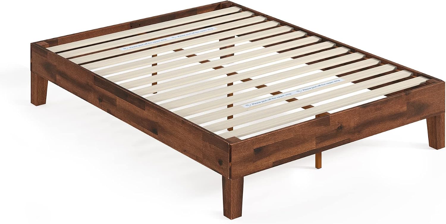 ZINUS Vivek Deluxe Wood Platform Bed Frame with Headboard, Wood Slat Support, No Box Spring Needed, Easy Assembly, Queen | Slatted Headboard, Wood Slat Support, No Box Spring Needed, Contemporary Design, Easy Assembly