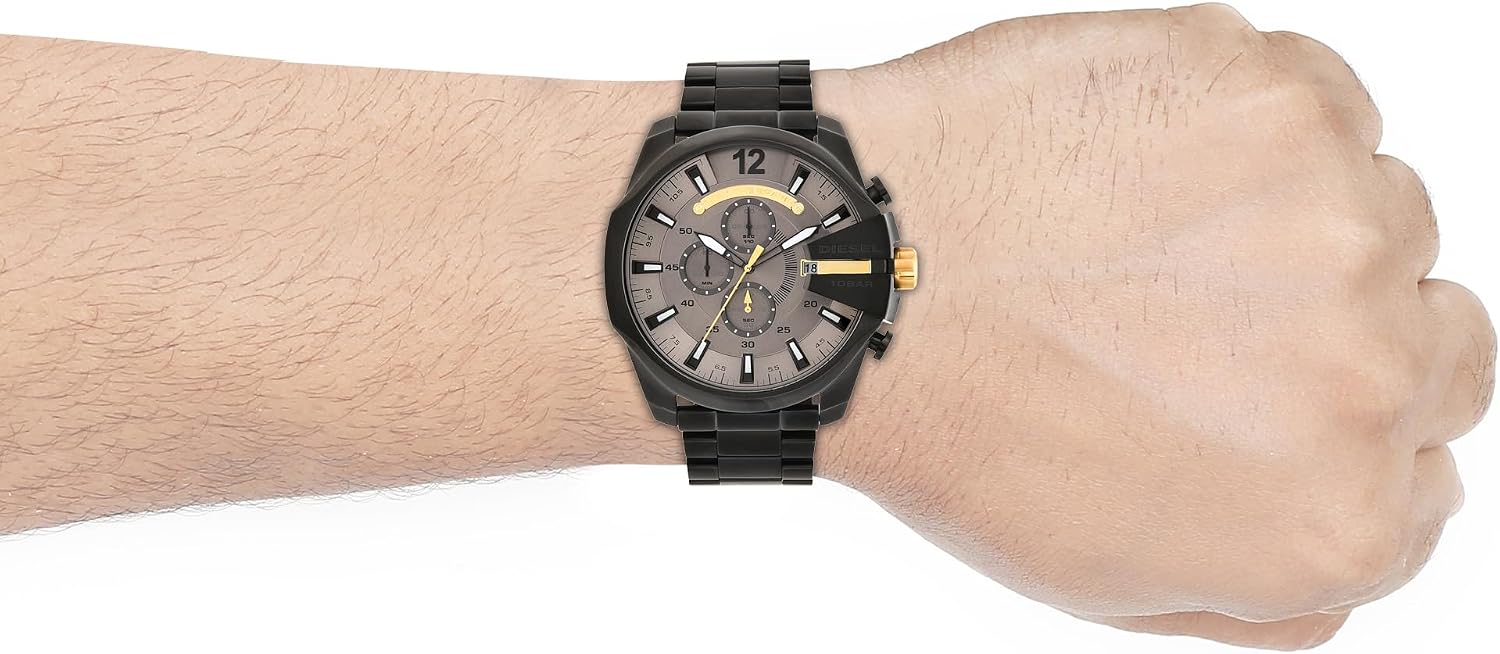 Diesel Mega Chief Watch for Men, Chronograph Men's Watch