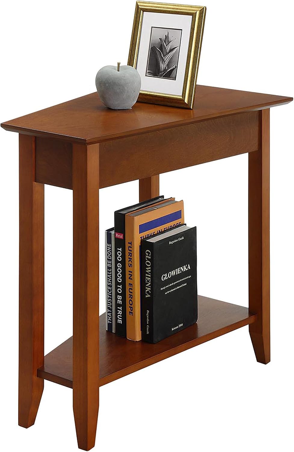 Convenience Concepts American Heritage Wedge End Table 24" - Classic Living Room Table with Storage Shelf, Side Table for Family Room, Bedside Table, Espresso