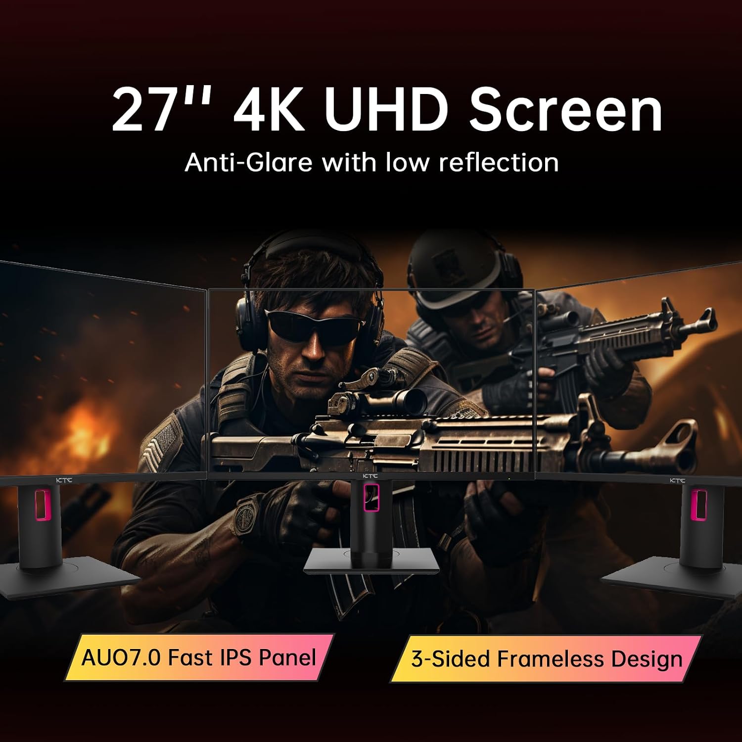 KTC 24.5 Inch Gaming Monitor, 180Hz OC 200Hz Monitor FHD, Fast IPS, H25T7 | 1080P Monitors 1ms, 128% sRGB HDR10, Adaptive Sync, HDMI DP, VESA Tilt Adjustable for Xbox PS5 Switch, HDMI Cable Inc.