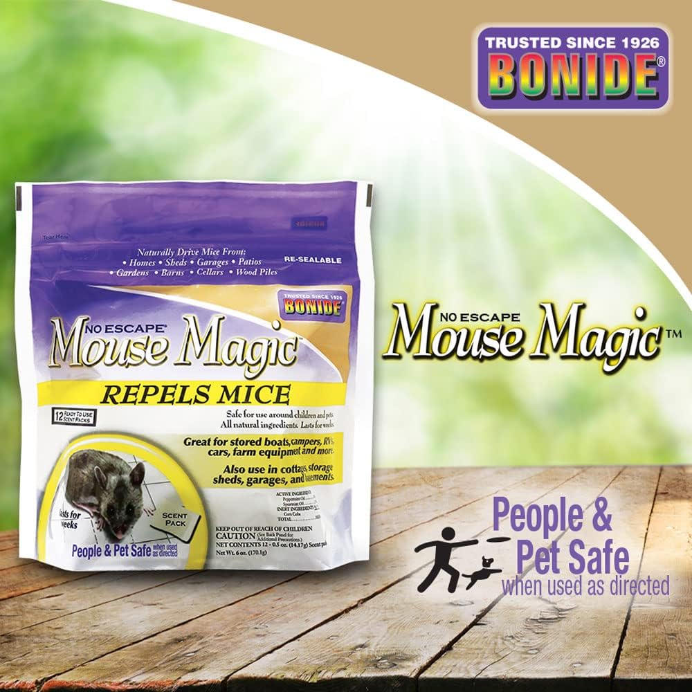 Bonide Mouse Magic Mouse Repellent Scent Packs, 4 Packs