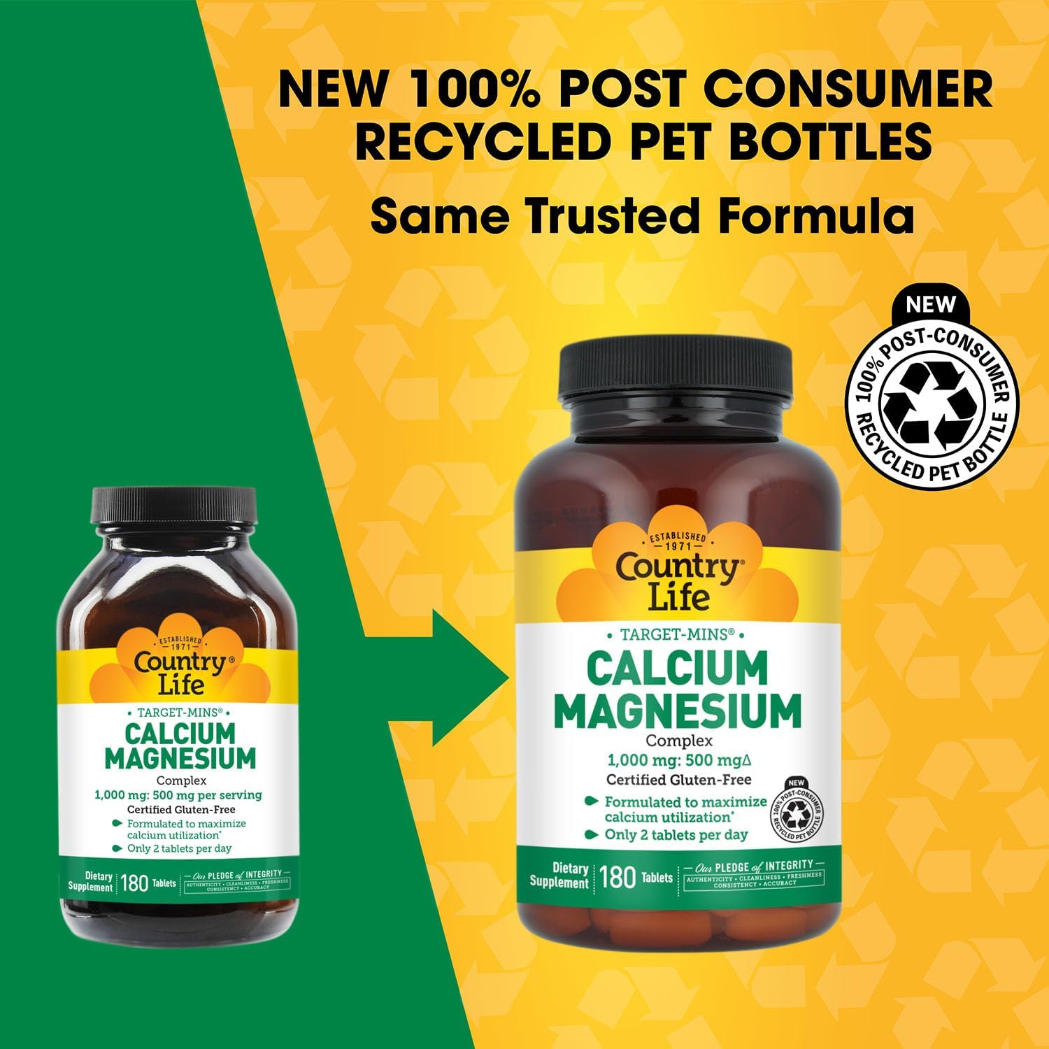 Country Life Target-Mins Calcium Magnesium Complex, 360 Tablets | 2:1 calcium-to-magnesium ratio with 180 convenient daily servings