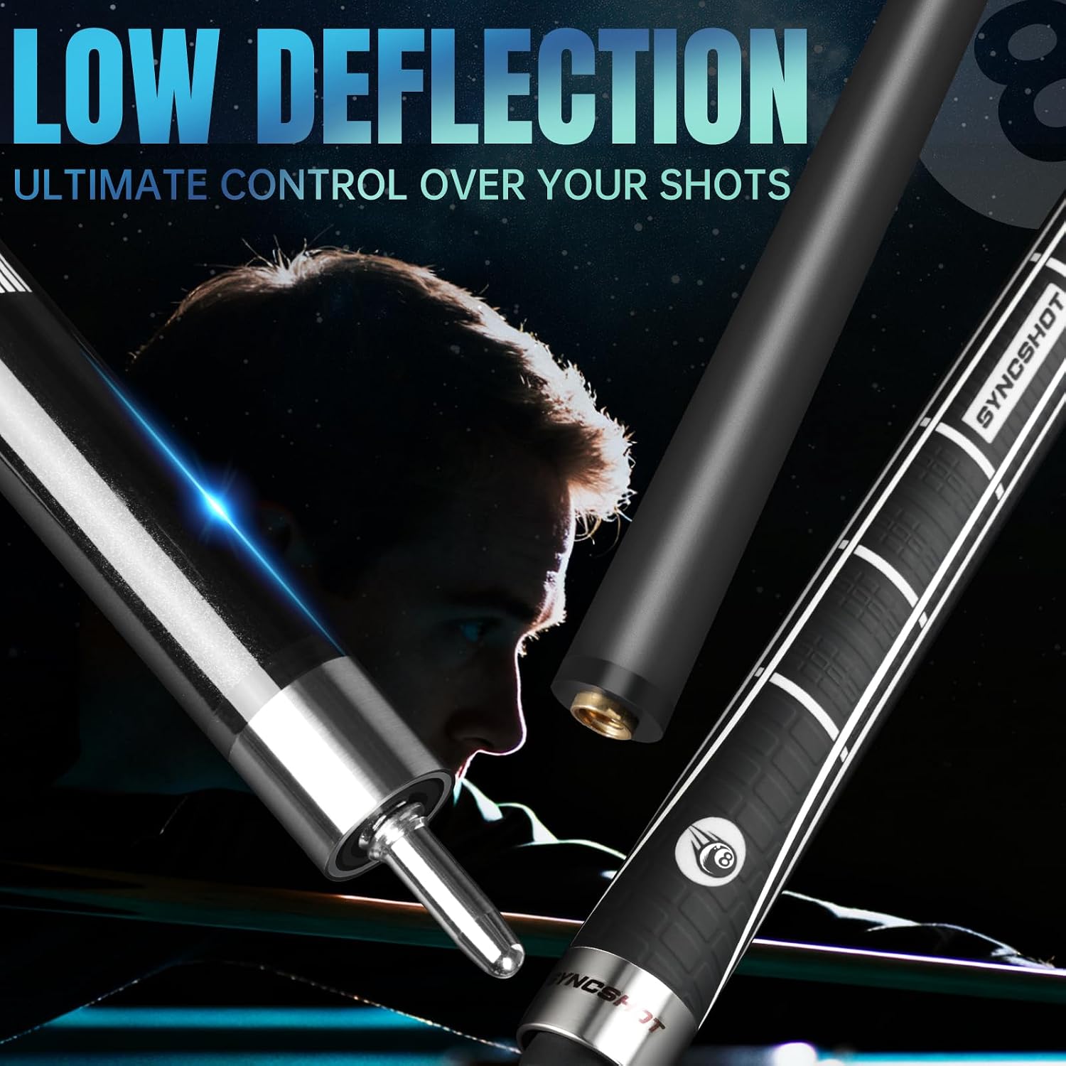 Carbon Fiber Pool Cue Stick 58" Professional Pool Sticks for Adults Full Carbon Technology Tacos De Billiar Low Deflection Billiard Pool Table Cues 3 Colors Available