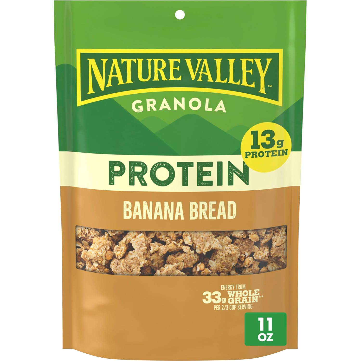 Nature Valley Oats & Honey Protein Granola, Resealable Pouch, 11 oz | 13g Protein & 33g Whole Grain per Serving, Good Source of Fiber, No Artificial Flavors or Colors