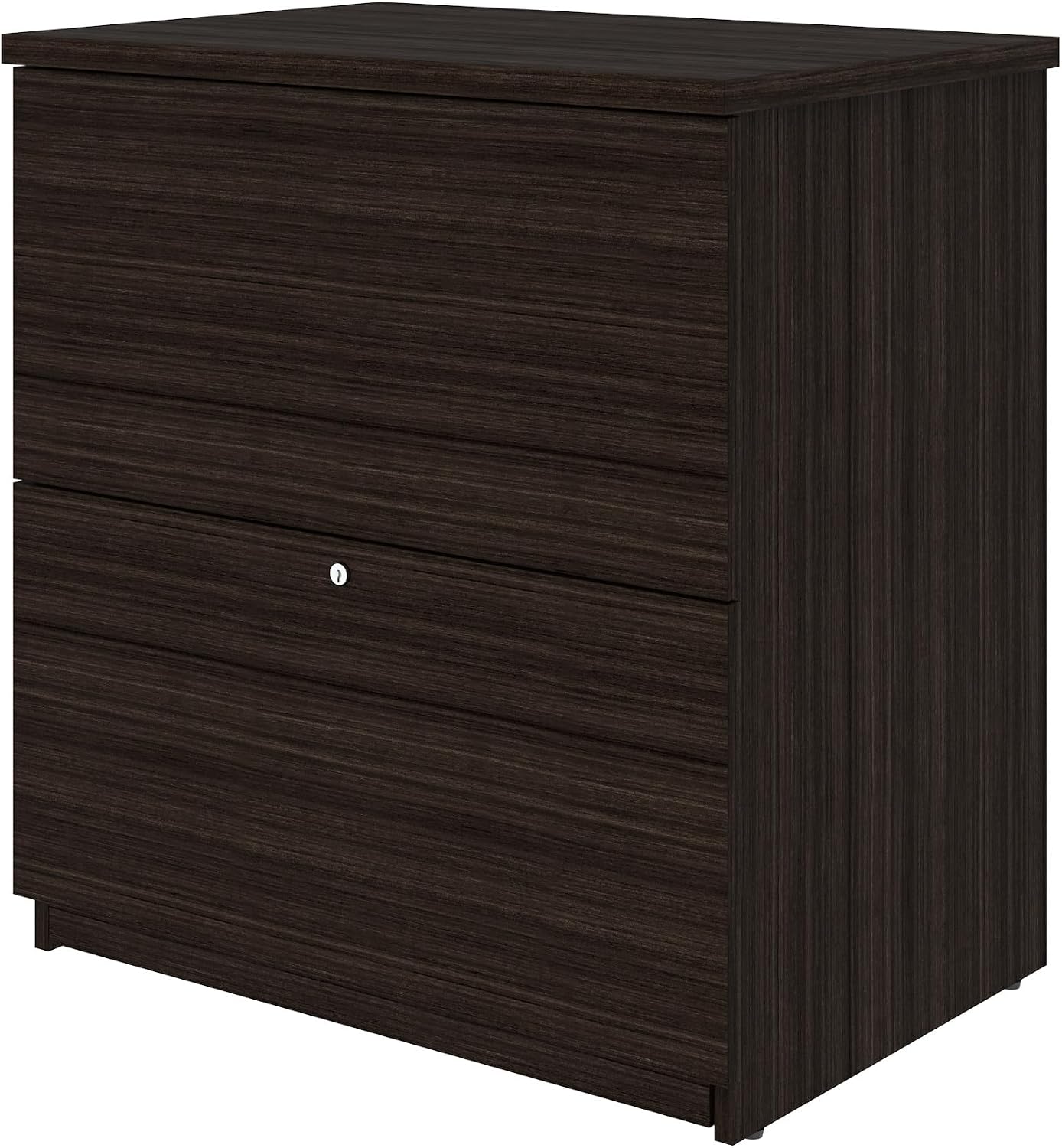 Bestar Universel 29W Standard Lateral File Cabinet in bark Grey | Adjustable leg levelers; ball-bearing drawer slides; Particle board construction