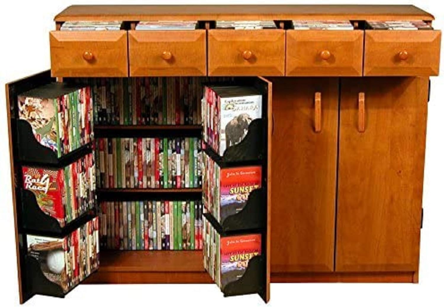 Venture Horizon Media Cabinet with Drawers- Walnut
