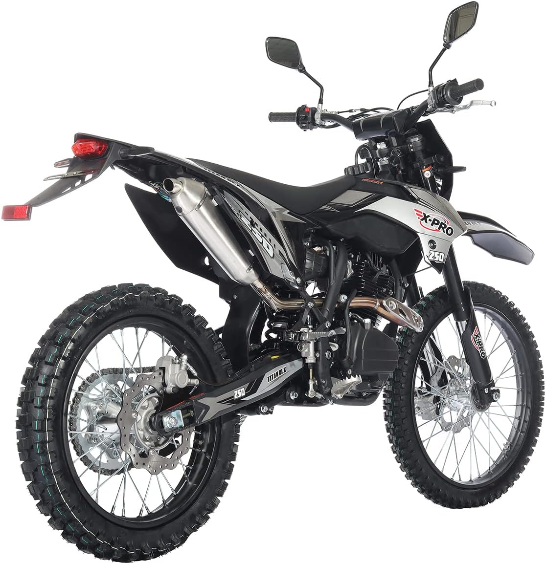X-PRO Titan DLX 250cc Gas Dirt Bike Pit Bike Adult Bike,Big 21"/18" Wheels, Zongshen Engine! (Green)