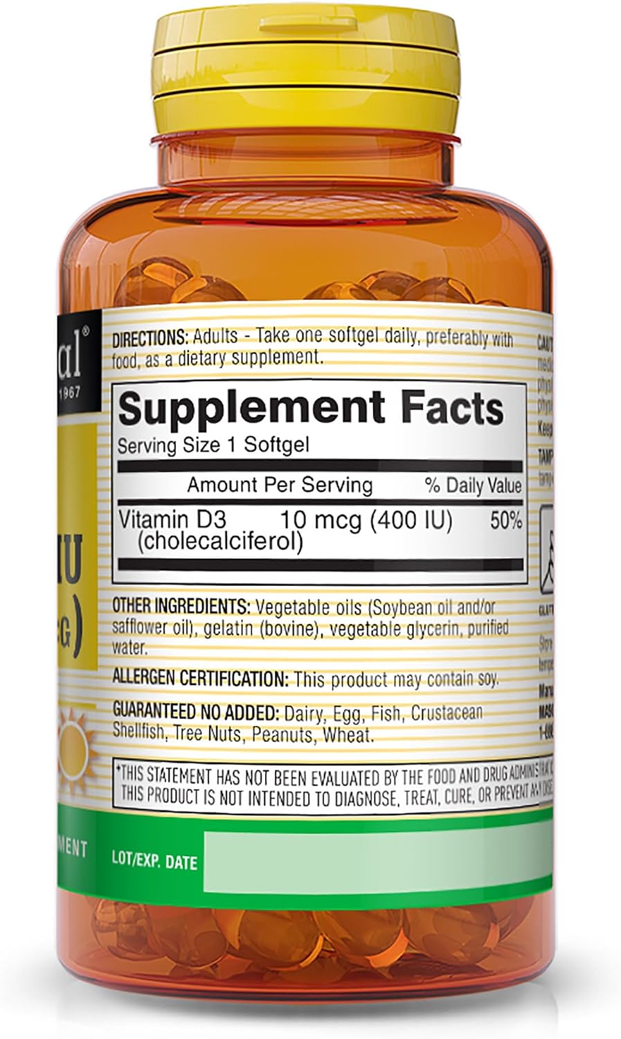 MASON NATURAL Vitamin D3 2000 IU Ultra Strength, 180 Day Supply