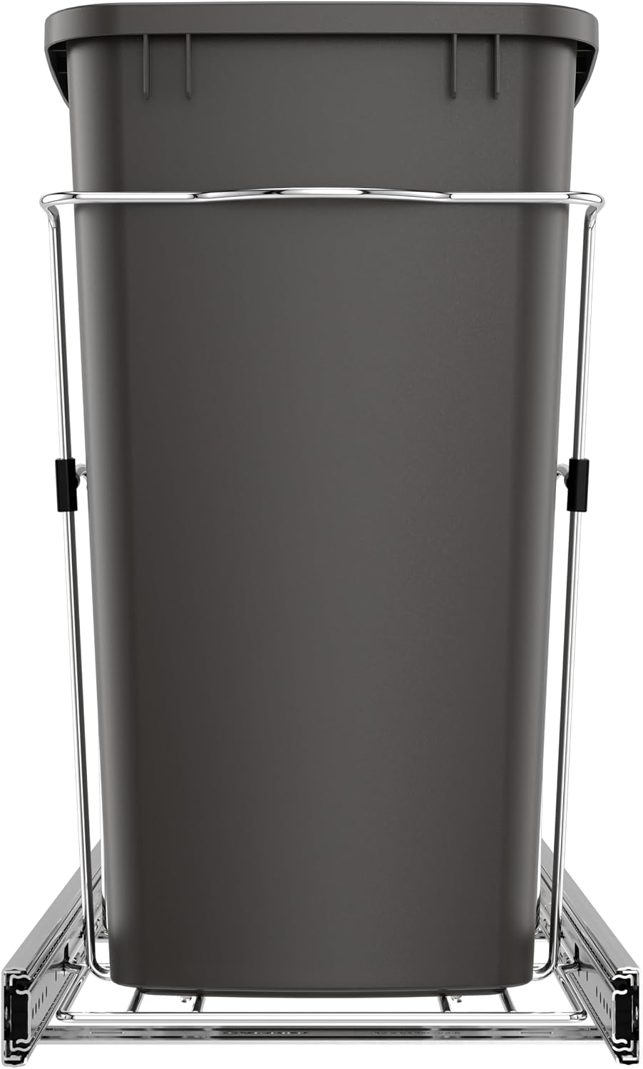 Rev-A-Shelf Pullout Trash Can for Kitchen Cabinets, Black Waste Bin, 35 Qt | Large Capacity Garbage/ Recycling Waste Container, Heavy Gauge Metal Wire Construction w/Full Extension Slides, RV-12KD-18C S