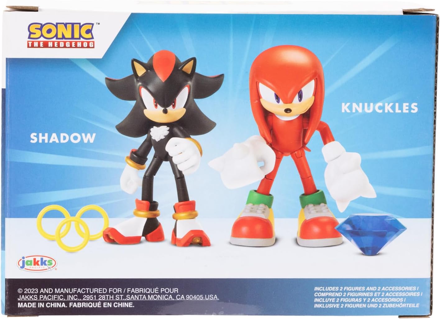 JAKKS Pacific Sonic The Hedgehog 4" Action Figure 2 Pack Knuckles & Shadow