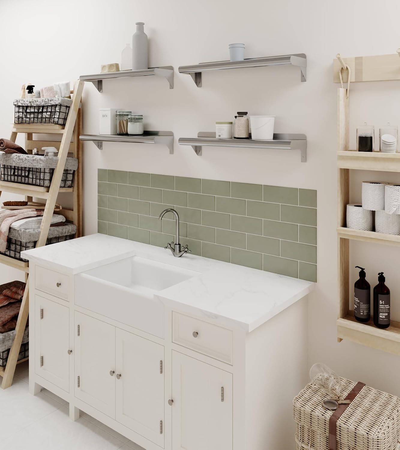 AmGood 24" Long X 18" Deep Stainless Steel Wall Shelf | NSF Certified | Appliance & Equipment Metal Shelving | Kitchen, Restaurant, Garage, Laundry, Utility Room