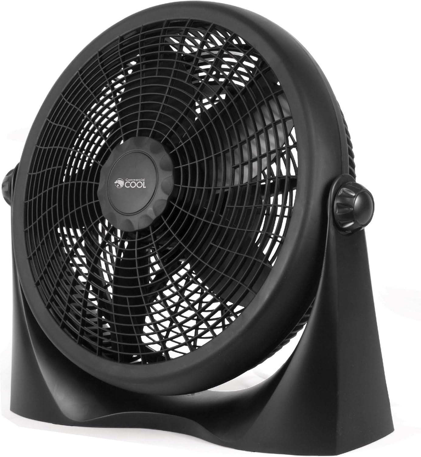 Commercial Cool 16 Inch High Velocity Floor Fan, Black, CFF16B | Floor Fan for Home, Garage, Bedroom, or Office, Cooling with 3 Speed Settings, Quiet Floor Fan with Adjustable Tilt Angle