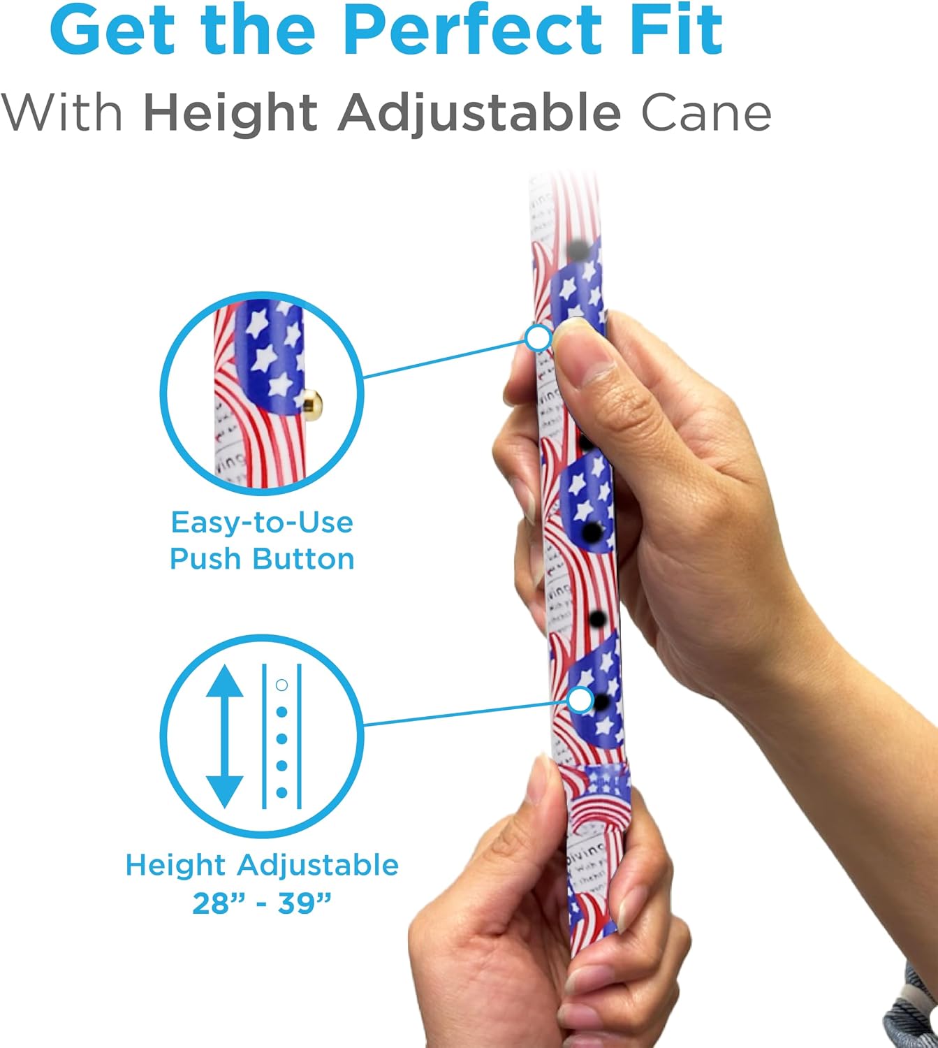 NOVA Offset Walking Cane for Seniors, Men & Women – Lightweight Adjustable Walking Cane with Soft Foam Grip, Wrist Strap