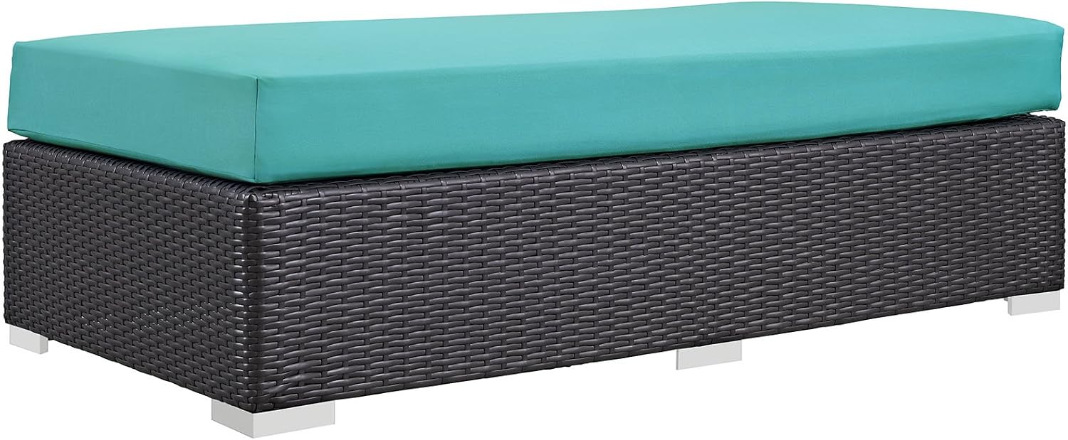 Modway Convene Wicker Rattan Outdoor Patio Loveseat in Espresso White