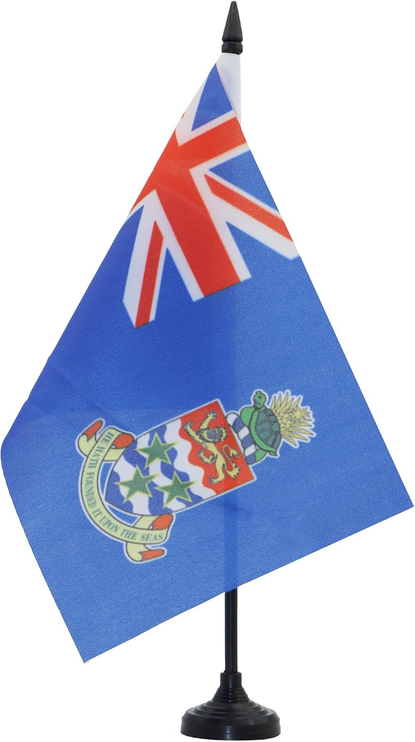 AZ FLAG Nicaragua Table Flag 4x6 in 100D Polyester Plastic Base | Indoor use Nicaraguan 15x10 cm desk flag stitched finish with reinforced edges with plastic pole