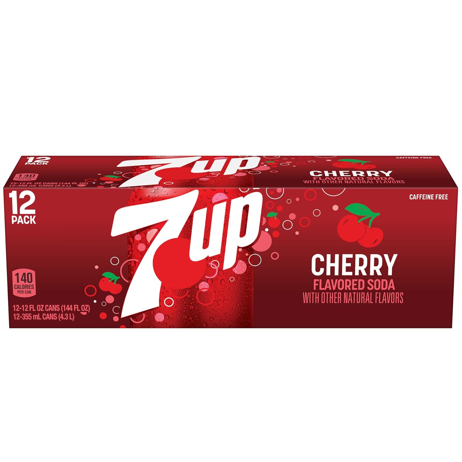 7UP Cherry Flavored Soda, 12 fl oz cans, 12 pack