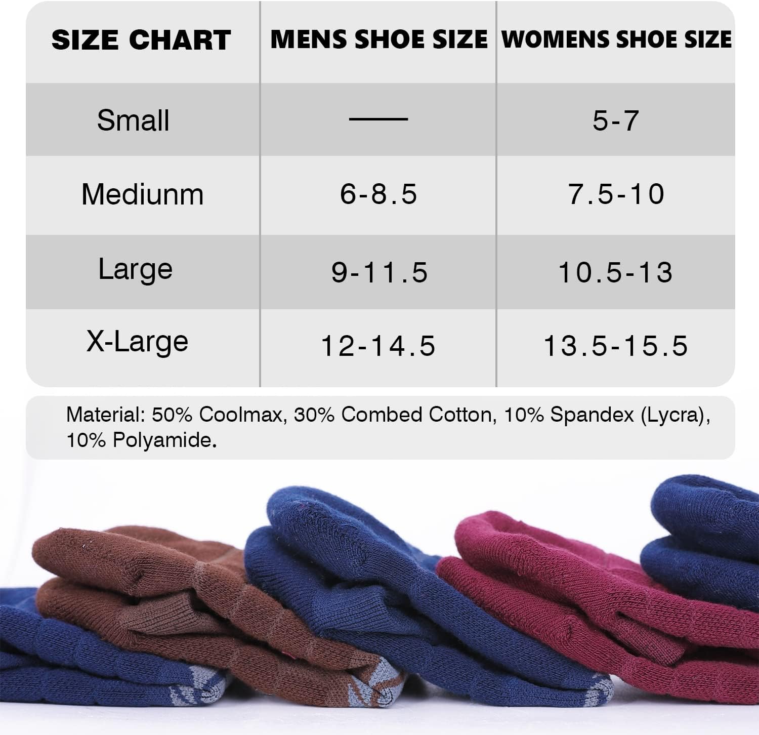 Hylaea Unisex Coolmax No Show Athletic Running Socks, Cushioned No Blisters