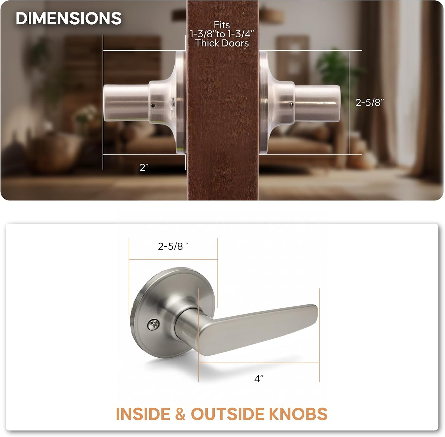 Copper Creek DL1231SS Daley Push Button Privacy Door Lever, Satin Stainless