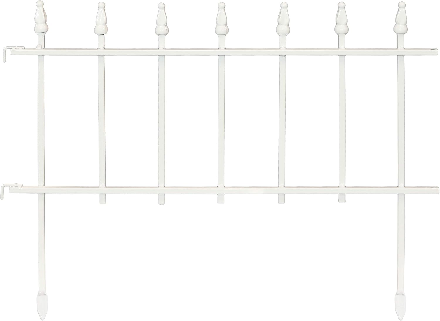 Sunnydaze Decorative Garden Fence Border, 9ft, 5 Panels, Black | 22" W x 18" H No Dig Metal Edging for Flower Beds, Yard, Lawn, Pathways & Landscaping, Roman Finial Design