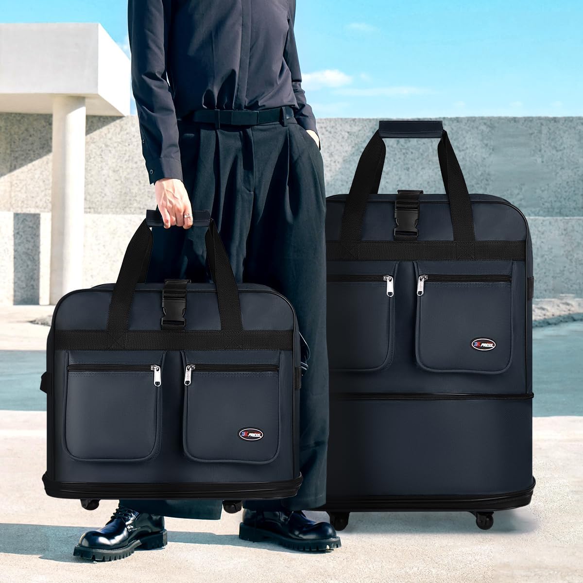 40'' Expandable Rolling Duffel Bag Suitcases w/Wheels,Foldable Luggage Bag