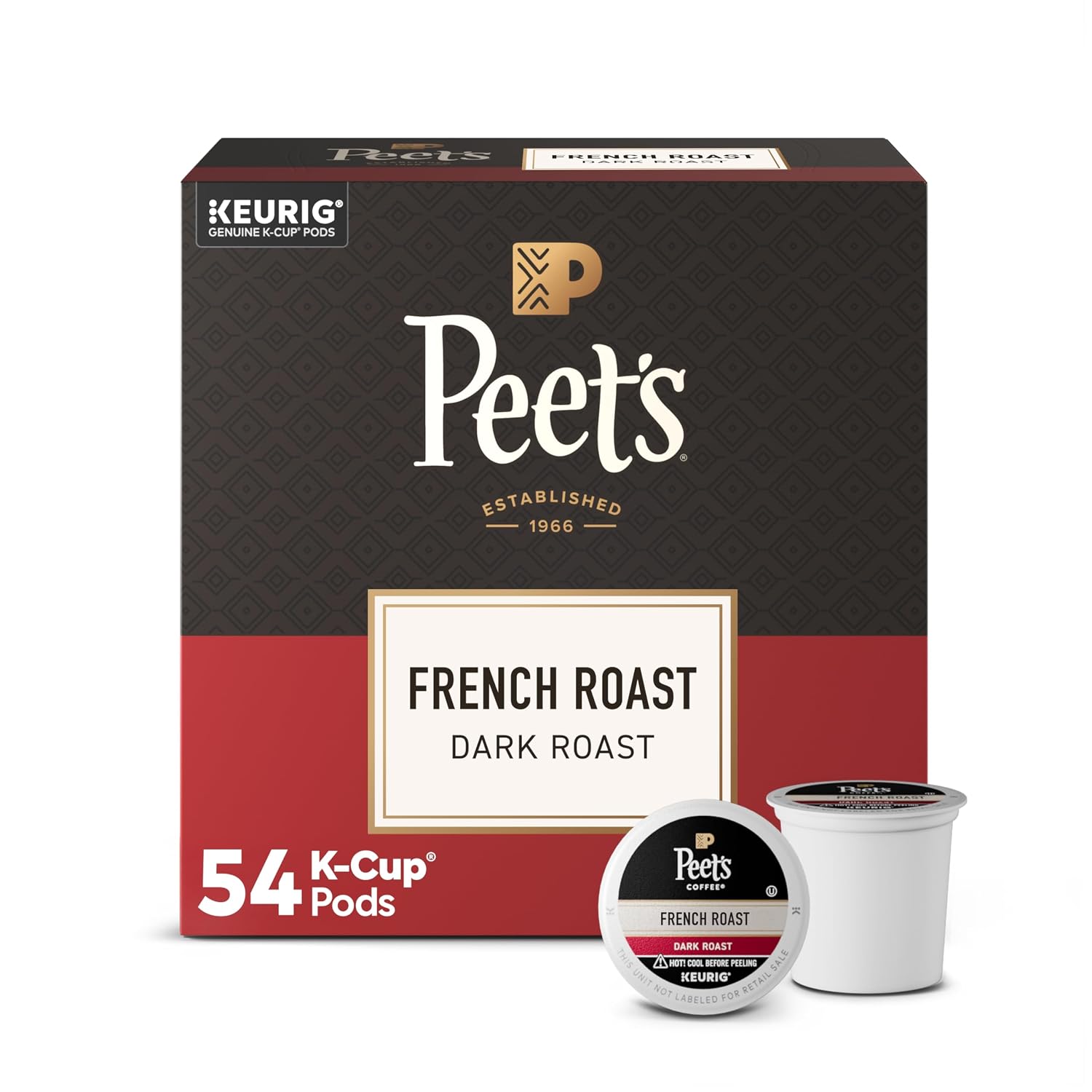 Peet's Coffee, Dark Roast Keurig K-Cup Pods, 100% Arabica Coffee - Major Dickason's Blend 32 Count (1 Box of 32 K-Cup Pods)