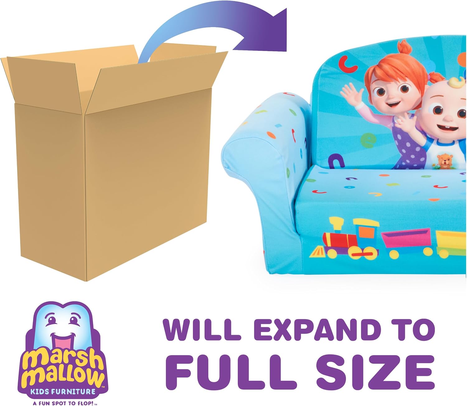 Marshmallow Furniture, Children's 2 in 1 Flip Open Foam Sofa, Minnie Mouse, by Spin Master | Pullout Foam Sleeper for Folding Lounging, Sitting, and Napping for Toddlers & Kids, Bedroom and Playroom Use