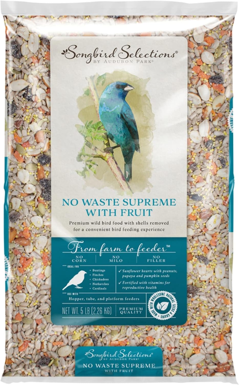 Global Harvest Foods+Songbird+Selections+Chickadee+and+Nuthatch+Bird+Seed+Sunflower+Hearts+5+lb+-+Case+of%3a+1%3b