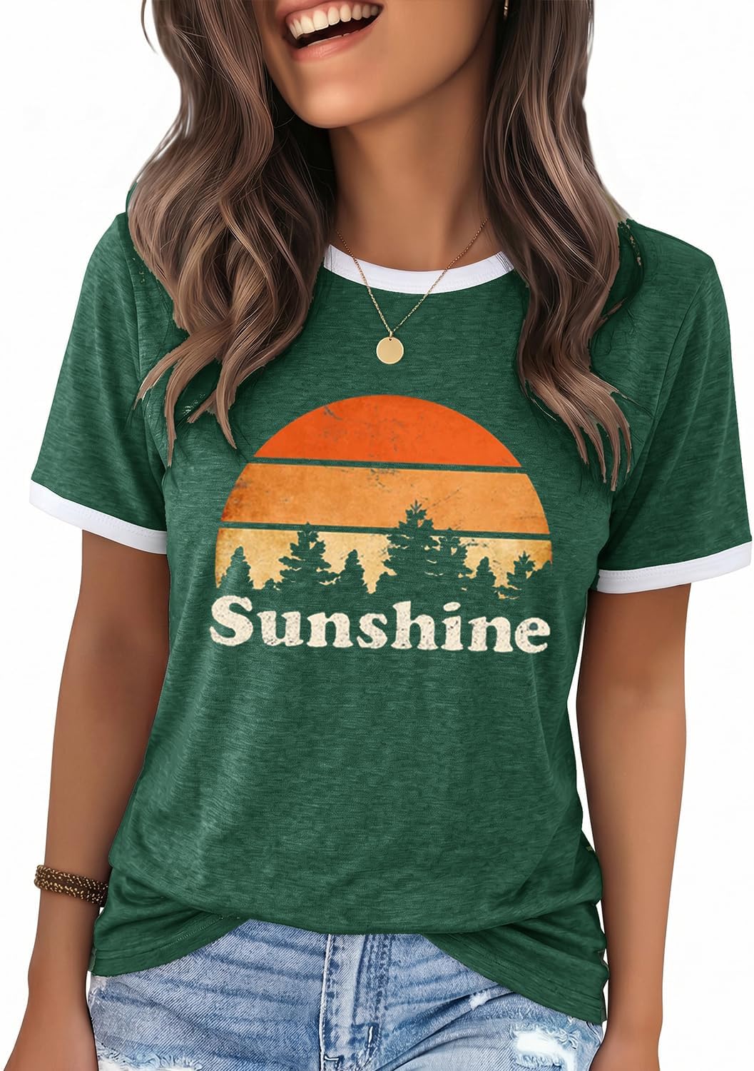 YEXIPO Graphic Tees for Women Short Sleeve Summer Tops Casual Cute T Shirts