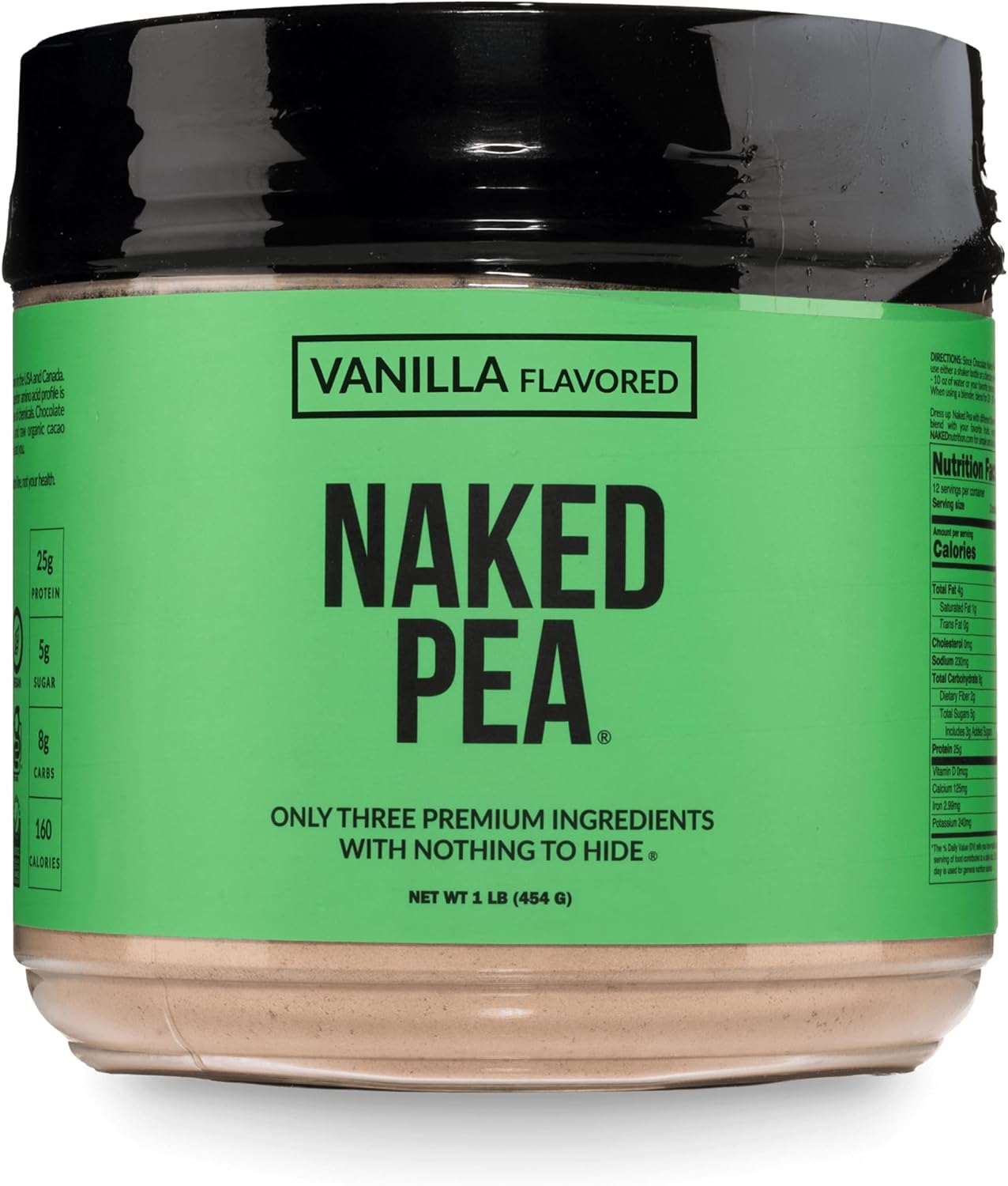 NAKED Pea - 5LB 100% Pea Protein Powder from North American Farms - Unflavored Vegan Pea Protein Isolate - NSF Certified, Plant Protein Powder, Easy to Digest - 76 Servings