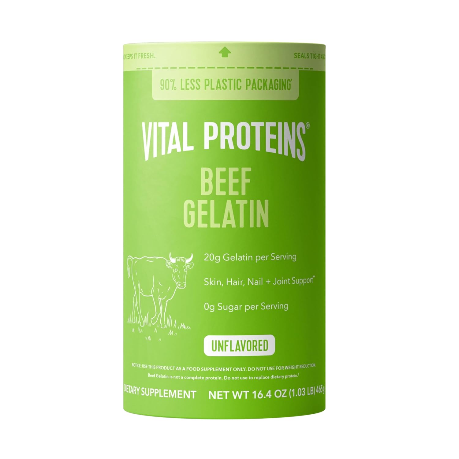 Vital Proteins Beef Gelatin Powder - Grass-Fed 16.4 oz | Grass-Fed Beef Gelatin, Supports Culinary & Baking Applications, Unflavored, 23 Servings