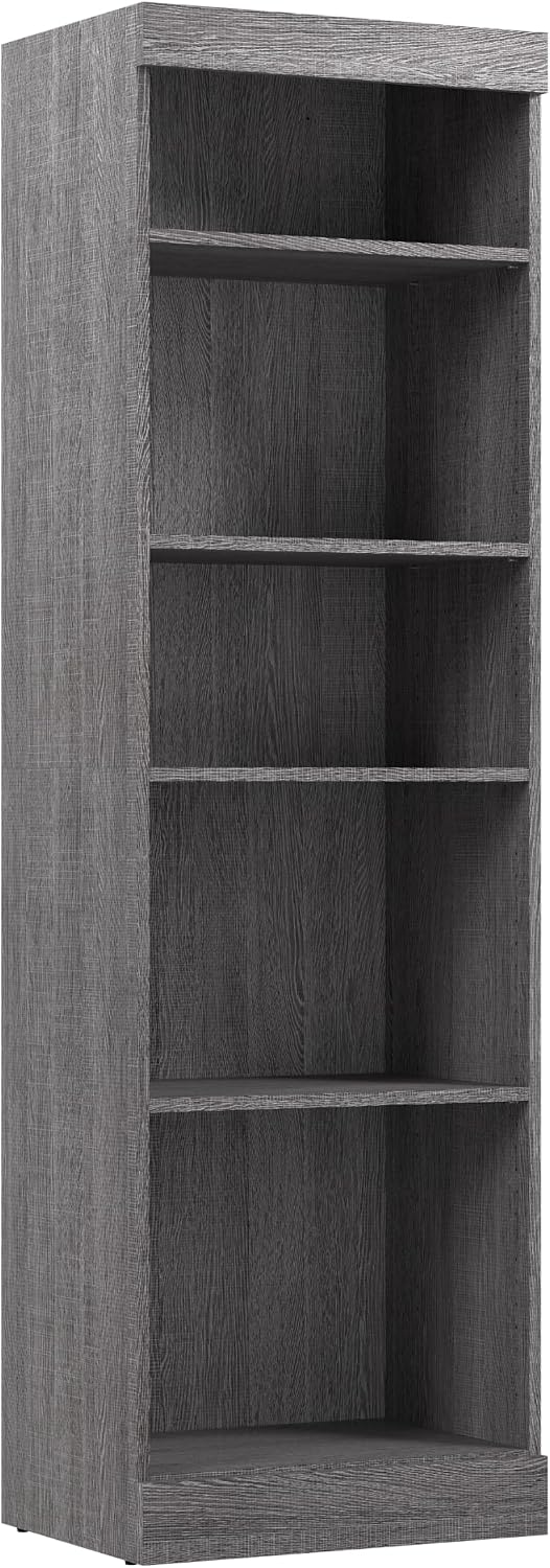 Bestar Closet Organizer System 25-inch for Walk-in Closets, Bedroom, Entryway, Pur Collection, Modern, Bark Gray | 2 fixed shelves