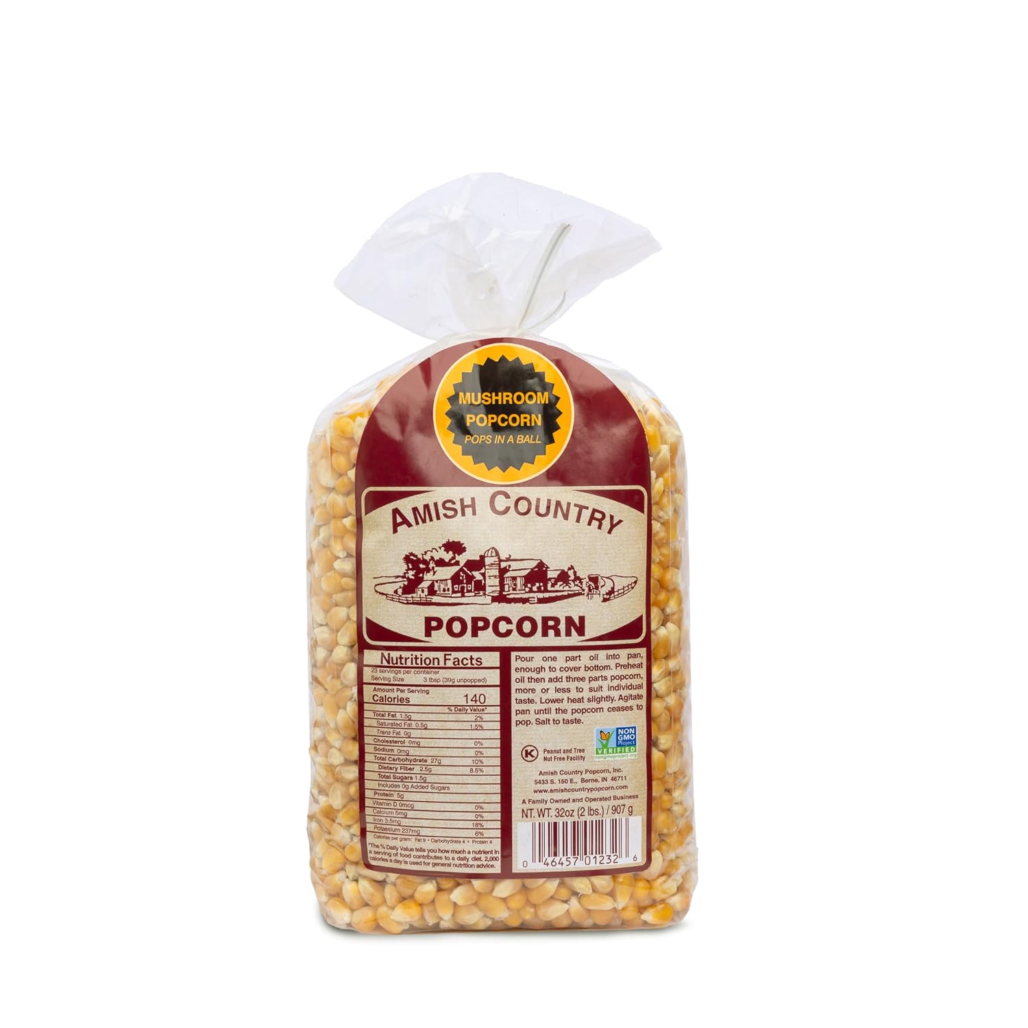 Amish Country Popcorn | 6 lb Bag | Mushroom Popcorn Kernels | Old Fashioned, Non-GMO and Gluten Free (Mushroom - 6 lb Bag)