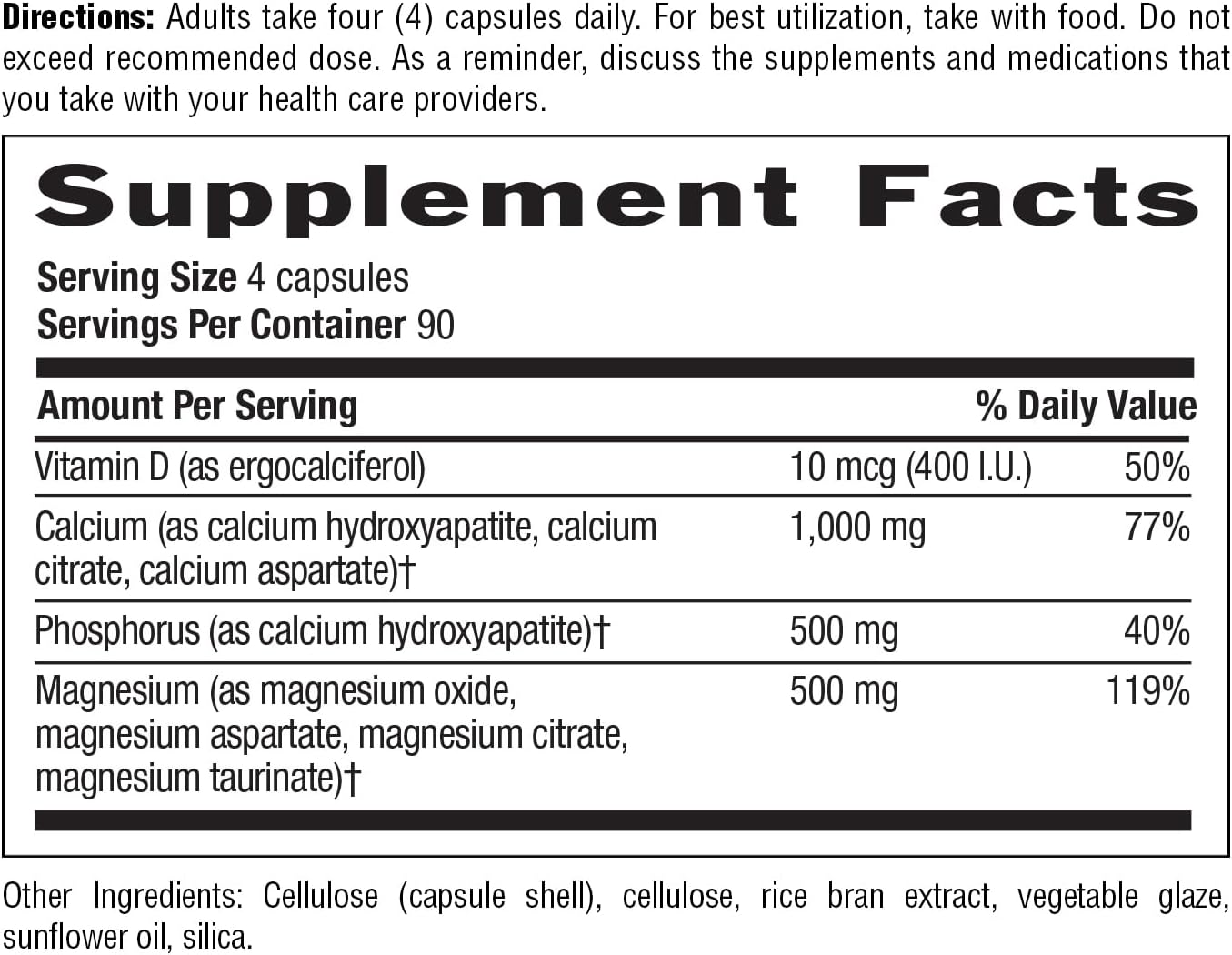 Country Life Target-Mins Calcium Magnesium with Vitamin D, 240 Capsules | 1,000 mg calcium, 500 mg magnesium and 10 mcg vitamin D per serving for bone health and calcium absorption