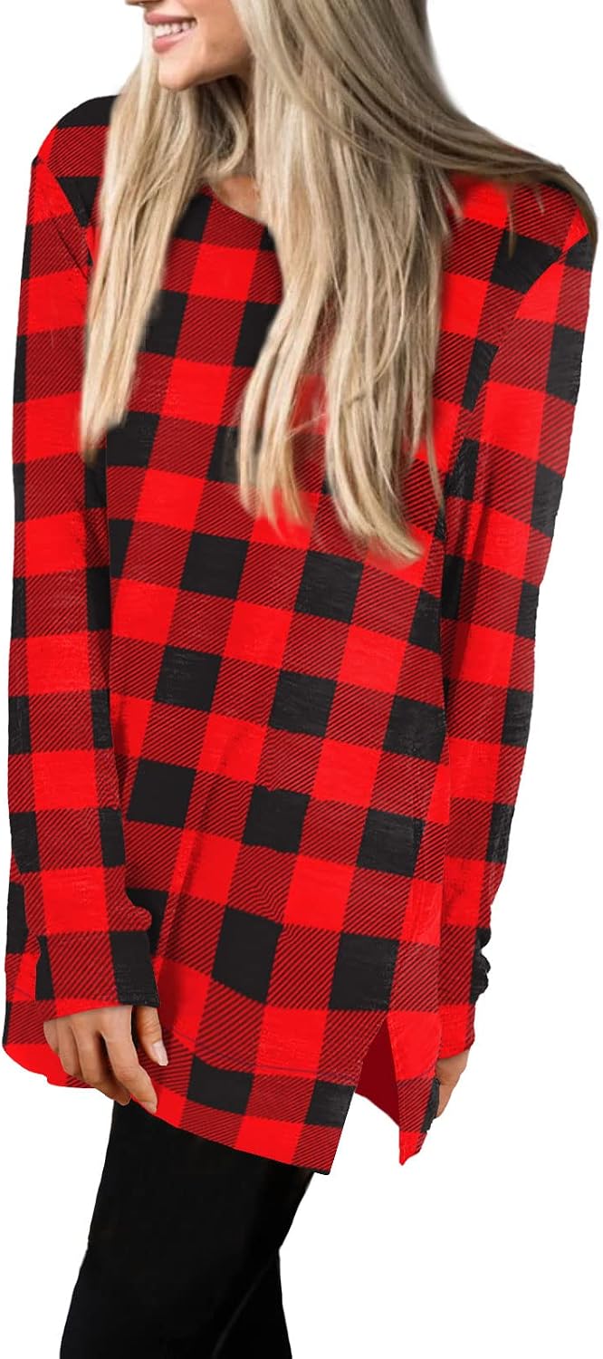 XIEERDUO Womens Casual Sweatshirts Long Sleeve Shirts Oversized With Pocket Tunic Tops S-3XL