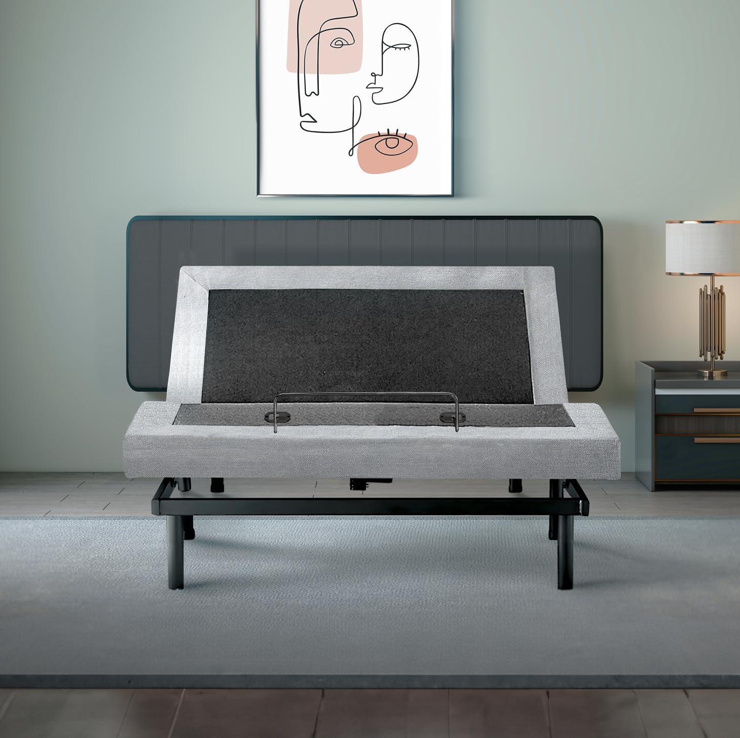 Irvine Home Collection Twin XL Adjustable Bed Base | Dual Massage | USB Ports | Zero Gravity | Anti-Snore | Memory Positions | Under Bed Lighting