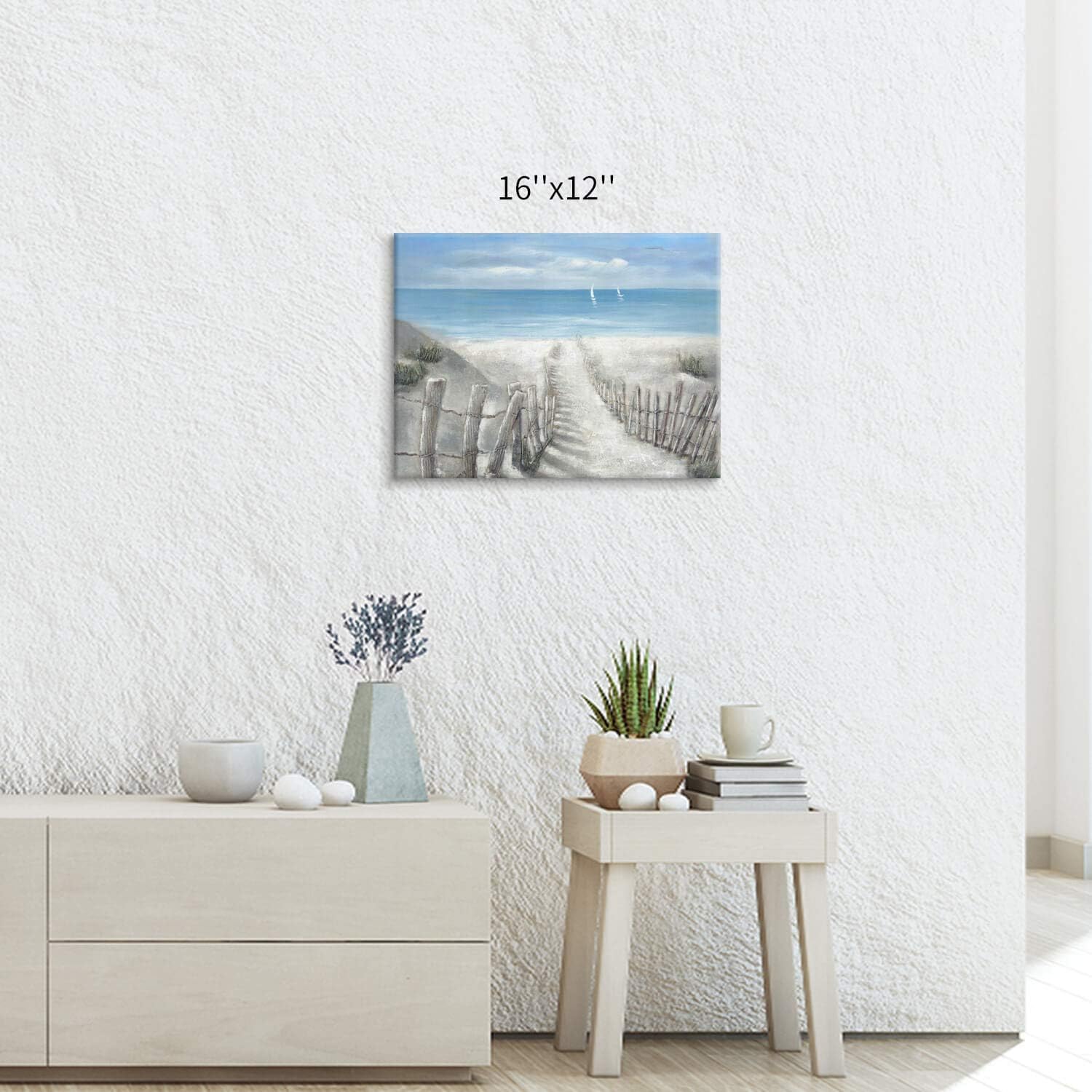 Hardy Gallery Ocean Wave Canvas Wall Art Coastal Decor 16x11 Inch