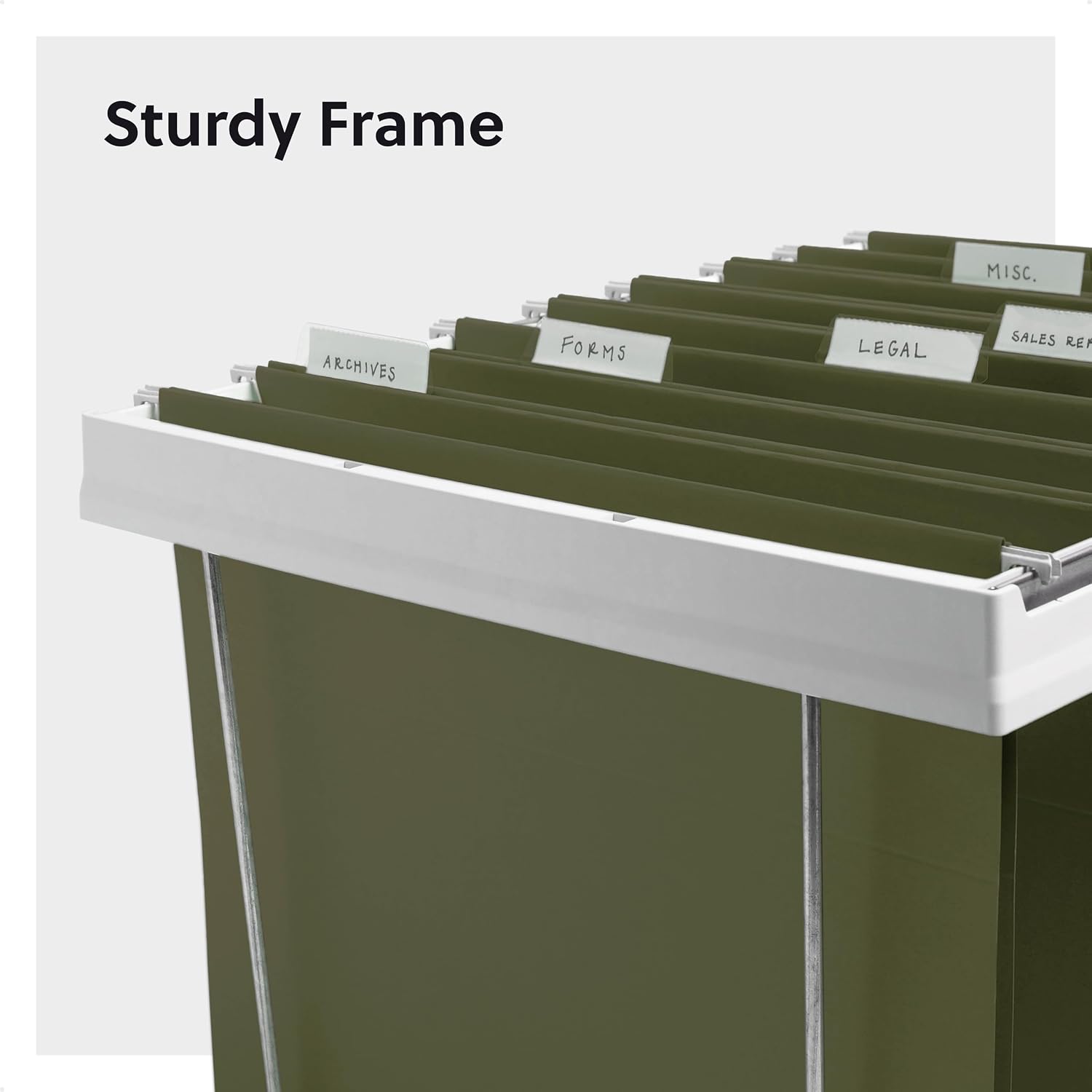 Smead Adjustable Hanging File Folder Frames, 13” W x 9.25” H x 16”-24” L, White and Silver, Letter Size (64850)