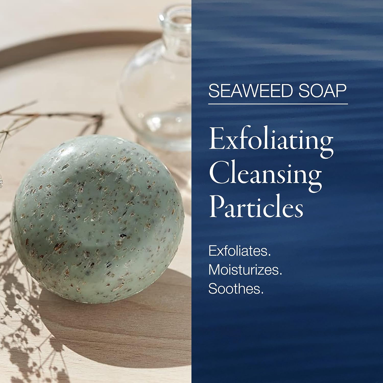Phytomer Seaweed Soap Bar with Exfoliating Cleansing Particles (150 gr) | With Red Algae and Glycerine Marine Formula for Gentle Exfoliation of Dead