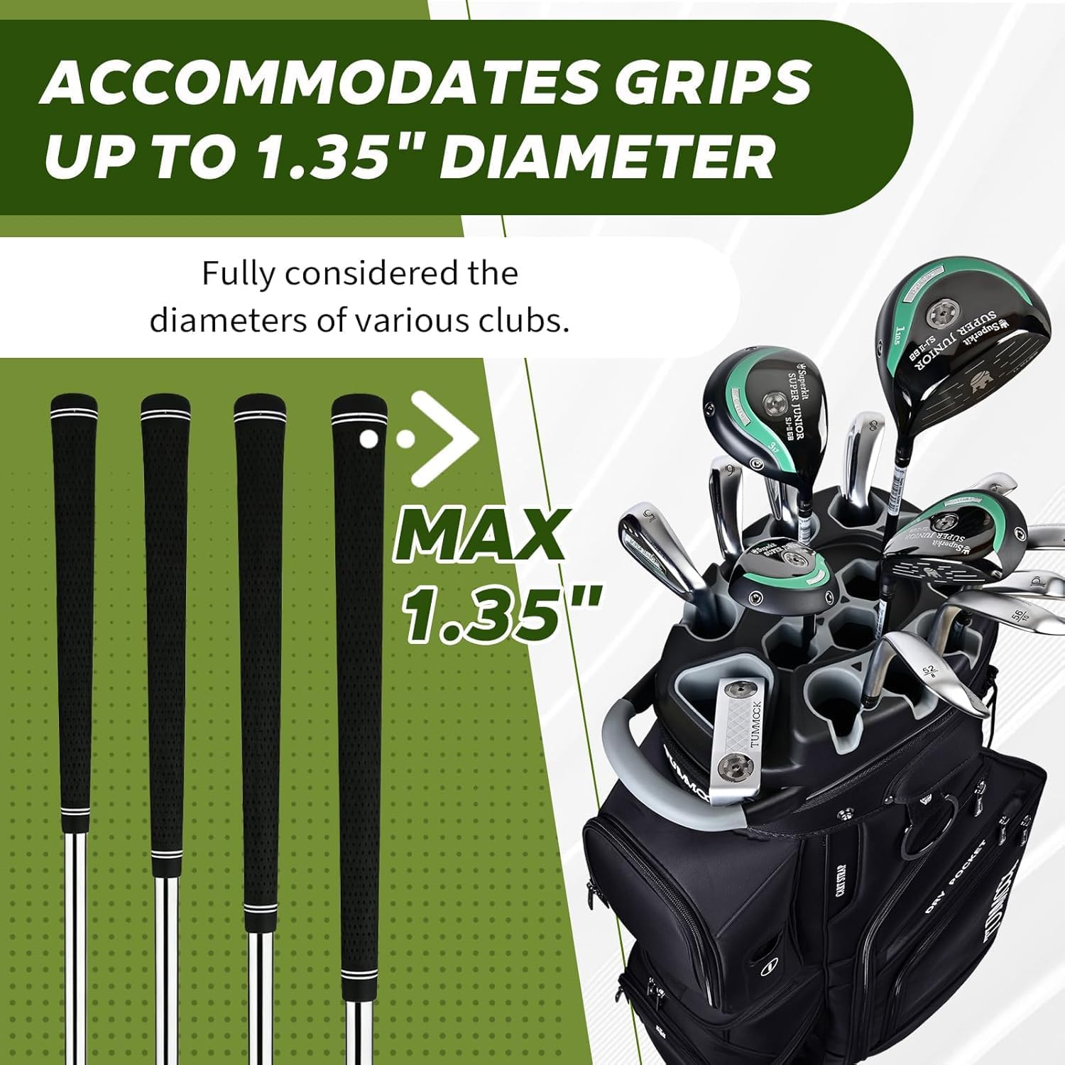 Golf Cart Bag, 14-Way Top Divider with Multiple Storage Pockets, Lightweight & Durable Golf Bag for Men, Cart-Friendly Design