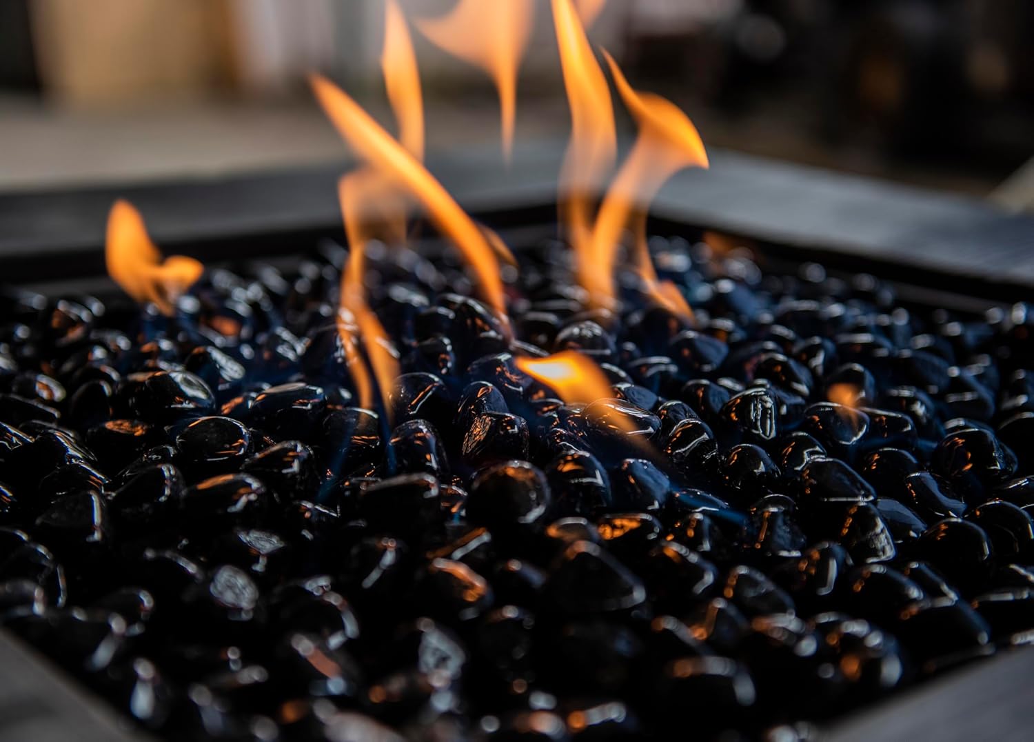 Fire Glass Diamond 1 Inch Fire Pit Glass Rocks for Propane or Gas Fire Pit （10 Pounds Margarita Azura Blue ） Gift Package
