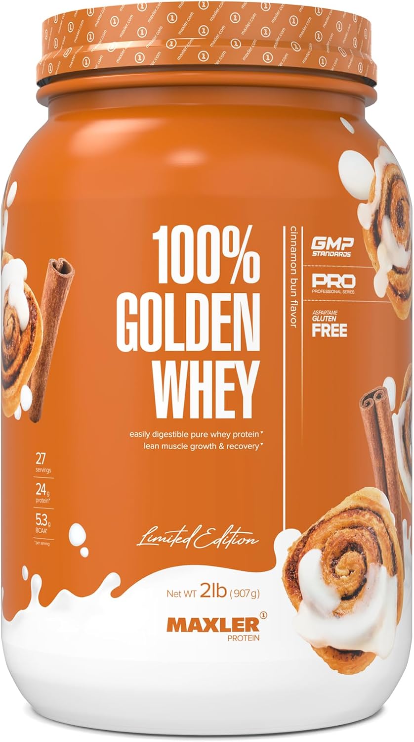 100% Golden Whey Protein - 24g of Protein per Serving - Whey Protein Powder for Pre Post Workout - Fast-Absorbing Whey Concentrate, Isolate & Hydrolysate Blend - Vanilla Ice Cream 2 lb