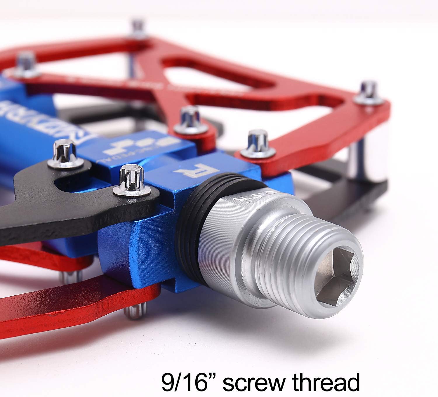 MZYRH Mountain Bike Pedals, Ultra Strong Colorful CNC Machined 9/16" Cycling Sealed 3 Bearing Pedals