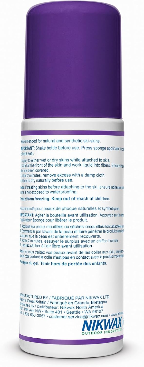 Nikwax Ski Skin Proof Waterproofing, Enhances Performance, Prevents Ice Build Up, Ski Care, Liquid Wax, Backcountry Skiing