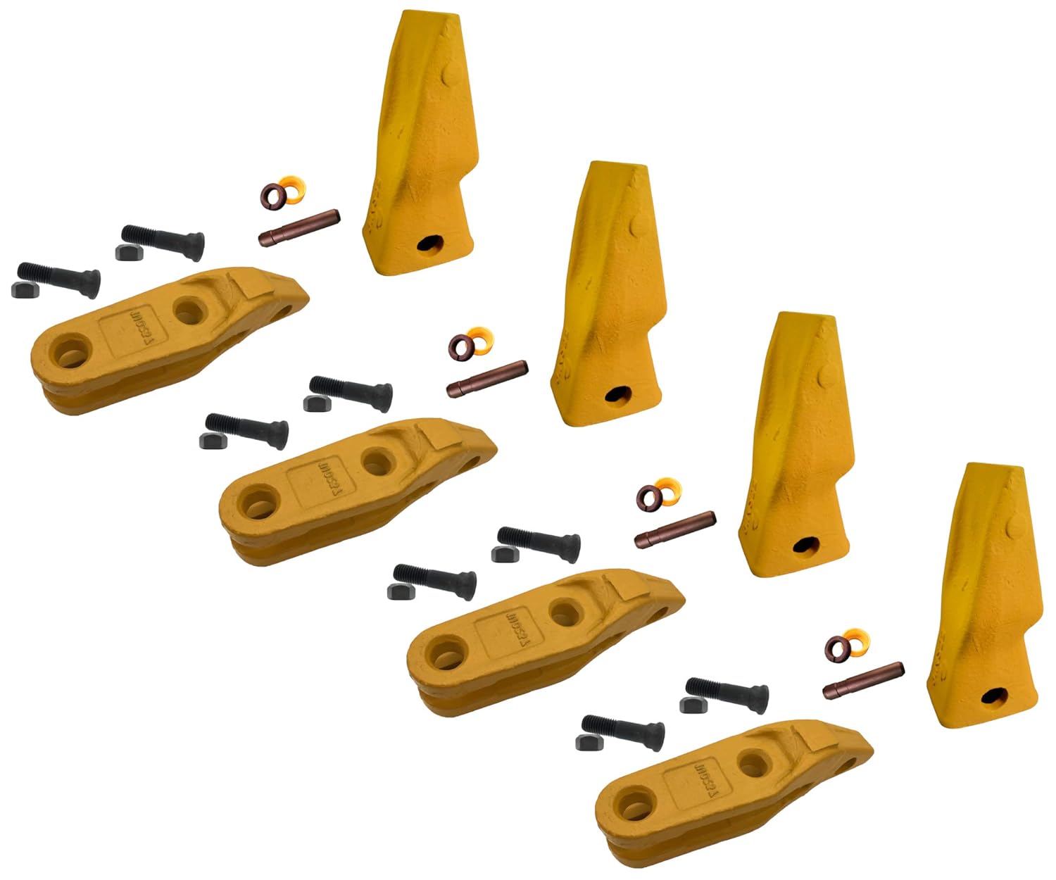 CAT Style J250 Bolt-On Wheel Loader Center Adapter/Shank, HD Abrasion Bucket Tooth & Pin- 1U-0257, 9N-4253 (3)