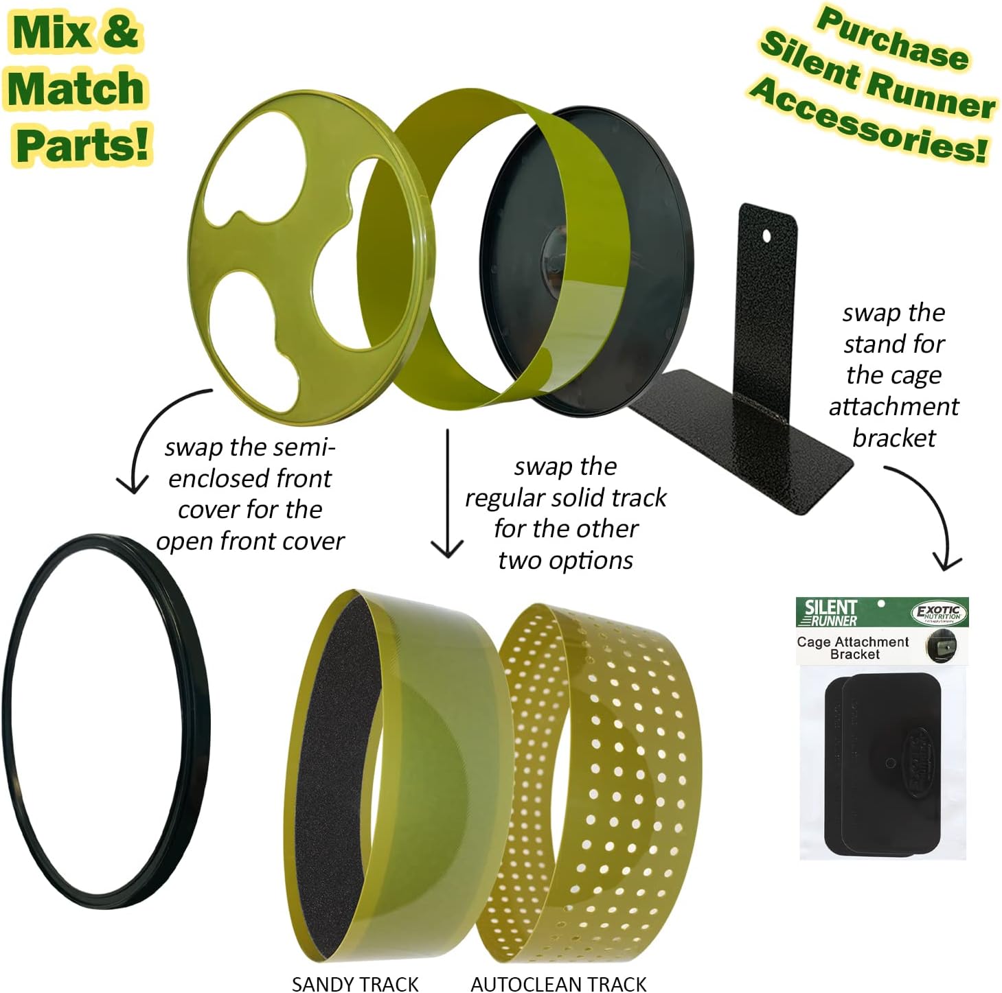 Sandy Track - for Green Silent Runner 12" Wide - Textured Nail Trimming Track for Pet Exercise Wheel (Green 12" Wide)